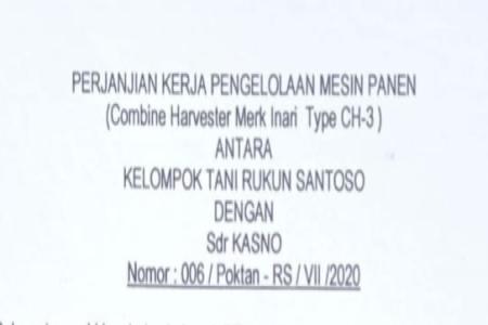 BANTUAN COMBINE KELOMPOK TANI RUKU