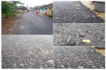 DIDUGA PENGERJAAN JALAN HOTMIX DI 